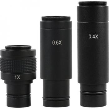 Adaptador de lente C-Mount para microscopio, ocular electrónico 0.4X 0.5X 1X