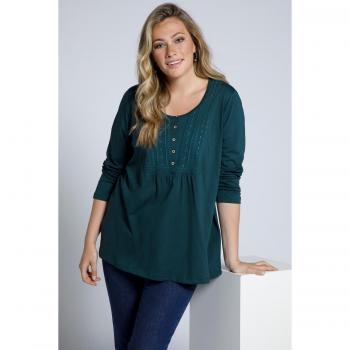 Maglia verde con scollo girocollo in cotone biologico per donna taglia 52/54