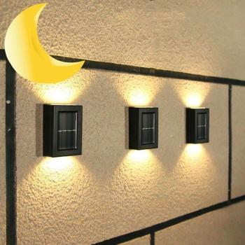 Warm White Outdoor Solar Wall Lamp Waterproof E11900
