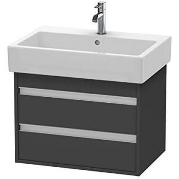 Ketho Duravit VASQUE KT662404949 – meuble sous‑lavabo suspendu 65 x 44 cm graphite mat, 2 tiroirs