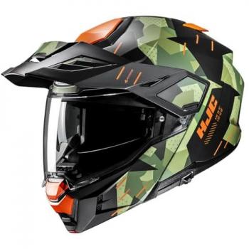 Casco Adventure HJC i80 Roki XL negro‑verde‑naranja