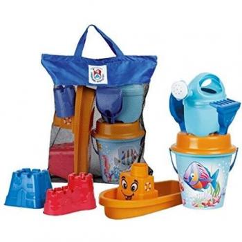 Kit de plage 8 éléments Bateau, seau, pelle, râteau – Ak Sport