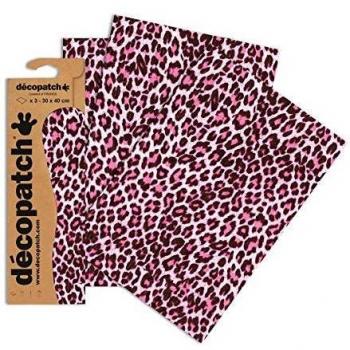 Feuilles de papier Décopatch 30 x 40 cm motif panthère bleue