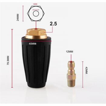 Rotating Turbo Nozzle for High Pressure Washers with Quick Connect