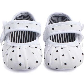 Flower and Dot Design Anti-Slip Prewalker Sneakers for Infants 0-18M