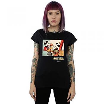 Disney Mickey Mouse Building A Building Black Crewneck T-Shirt