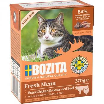 Tetra Trocitos Bozita: Pollo & Ternera – 6 trozos en gelatina