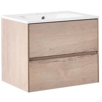 VITA 60 cm Light Brown Wall Vanity by BELIANI with Integrated Basin
