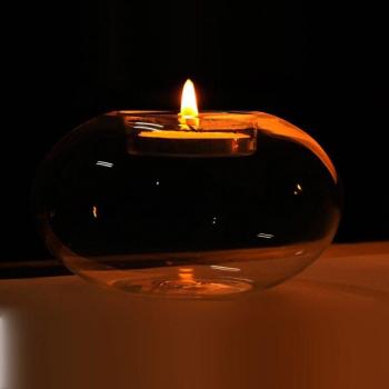 Round Glass Candlestick for Home Decor