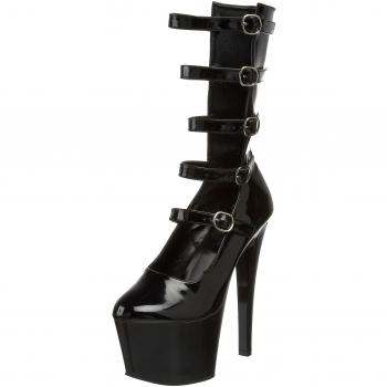 Damen Pleaser Stiefel – Schwarz, Größe 40 EU