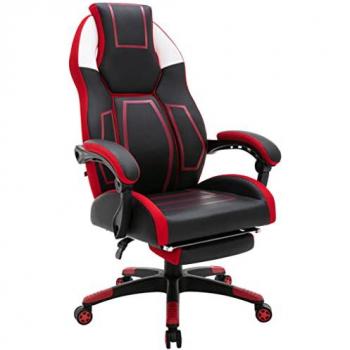 Fauteuil de Bureau CLP Clovis Similicuir Noir/Rouge