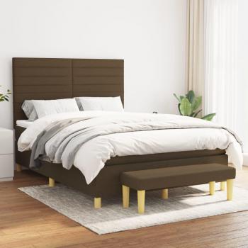 VidaXL Dunkelbraunes Boxspringbett 140x190 cm mit Matratze