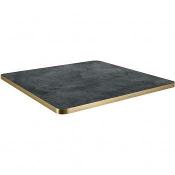 Piano tavolo Marvani quadrato 68x68 cm oro/nero effetto marmo