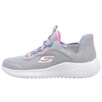 Skechers Girls Bounder Simple Cute Sneaker – Gray, Size 3, Machine Washable