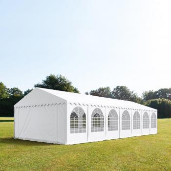 Partyzelt Toolport 6 x 14 m – weißes PVC, Bodenrahmen