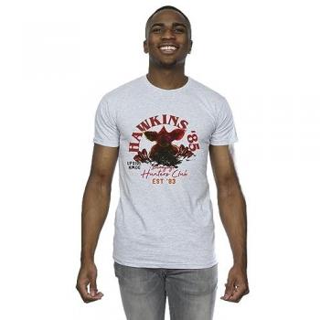 T-Shirt Netflix Uomo Stranger Things Hunters Club Grigia