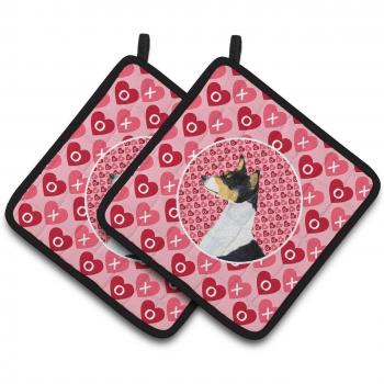 Caroline's Treasures Basenji Love & Hearts Pot Holders