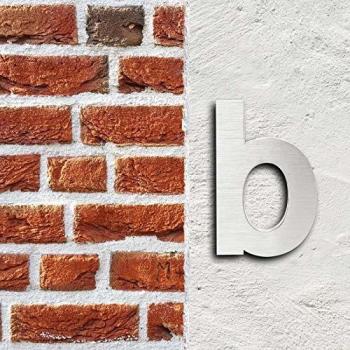 Stampa “B” 3D Arial 20 cm – acciaio inox con kit di fissaggio