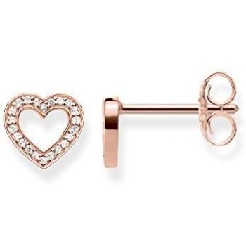 Pendientes de Corazón de Thomas Sabo en Plata 925 con Baño de Oro Rosa 18 Quilates
