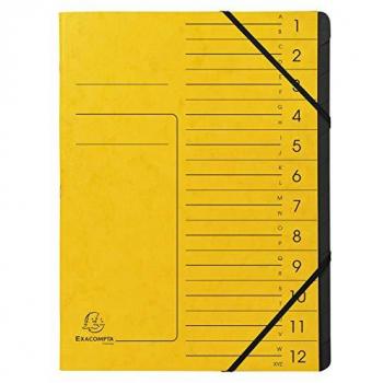 Exacompta Trieur A4 avec Élastiques 12 Compartiments