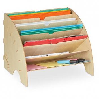 Relaxdays Dokumentenablage 6 Fächer DIN A4 MDF Hellbraun