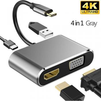 USB 3.1 Typ-C Hub mit HDMI, VGA und 3 USB 3.0 Anschlüssen