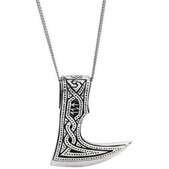 Norse Warrior Axe Pendant – Oxidized Sterling Silver