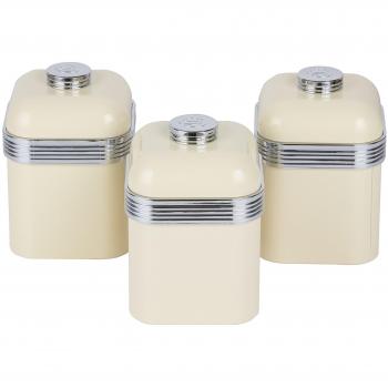 Swan SWKA1020CN Cream Iron Retro Kitchen Canister Trio