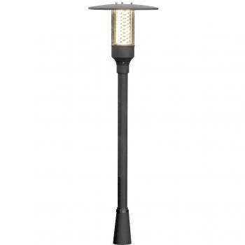 Schwarze Wegeleuchte Standleuchte NOVA mit Reflektorgitter