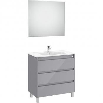 Roca Tenet 3 tiroirs 800 mm gris galet brillant