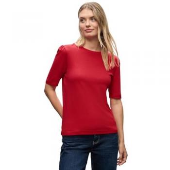 T-shirt Street One Femme Froncé Rouge Taille 44