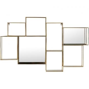Étagère miroir doré en métal 111x70x14cm
