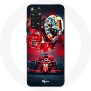 Coque pour Xiaomi Redmi Note 11 4G Rouge Sebastian Vettel Pilote F1