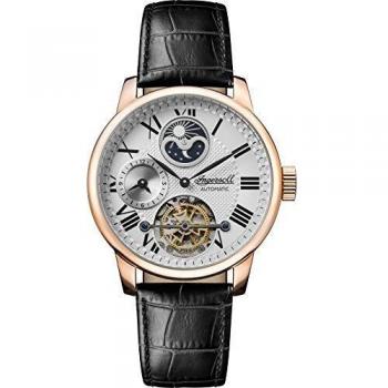 Riff Mens Automatico Ingersoll I07402 – Quadrante Argento, Cinturino Pelle Nera