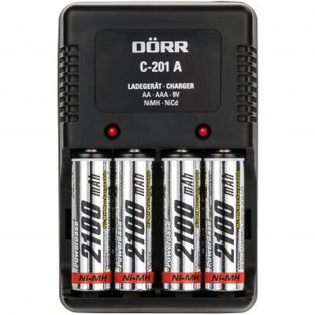 DÖRR C-201A Rundzellen-Ladegerät NiCd, NiMH Micro (AAA), Mignon (AA), 9 V Block