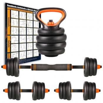 Juego de Mancuernas y Kettlebell 6 en 1 de 20 kg