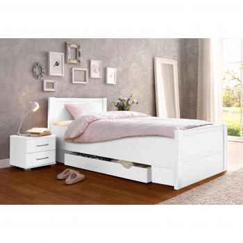 Premium Rahmenbett Priess Husum – Weiß, 100×85×208 cm