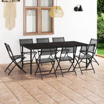Set da Pranzo per Esterni 9 pz in Acciaio