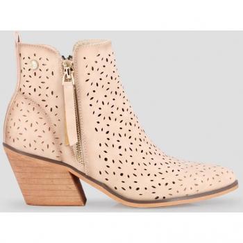 Botines de cuero sintético para mujer con perforaciones VALERIA
