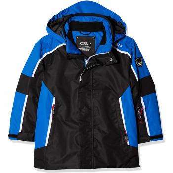 CMP Kids Feel Warm Flat 3.000 Skijacke – Schwarz-Blau, Größe 128