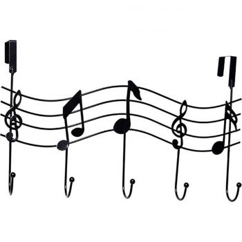 5 Hooks Over The Door Hanger Rack Musical Note