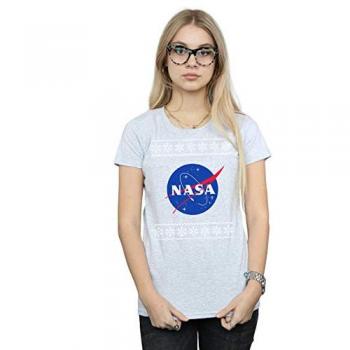NASA Ladies Fair Isle Cotton T-Shirt – Medium Grey