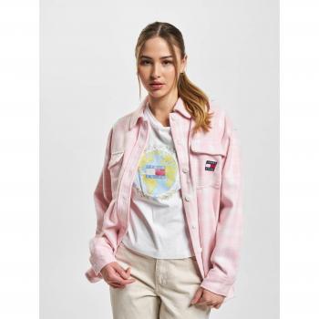 Tommy Jeans Herren-Hemd – Rosafarbenes Check-Design, entspannter Sitz (DW0DW15035)