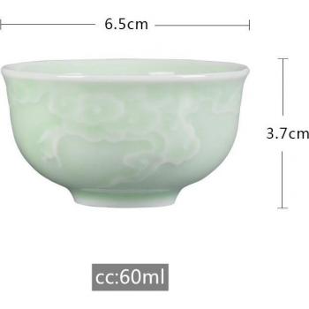 Handmade Celadon Coffee & Tea Cup Set – 4 Units