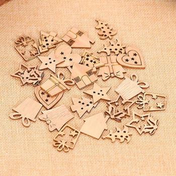 Set de 25 Adornos Navideños en Madera para el Hogar