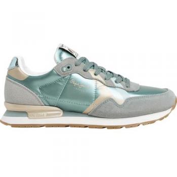 Pepe Jeans grüne Lederschuhe PLS40039