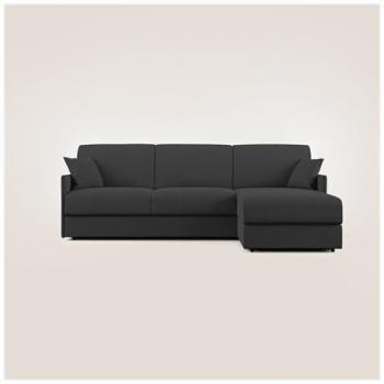 Evans Comfort 232: Divano Letto Angolare Nero con Penisola e Tessuto Impermeabile