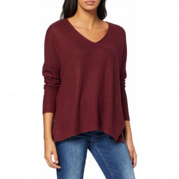 Only NOS Onlkleo Suéter de Manga Larga con Escote en V, Multicolor (Tawny Port Detalle: Negro Melange), X-Small para Mujer