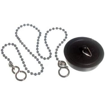 Basin Plug 1 3/4 Inch Black with 450mm Chain