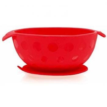 Nûby Rot‑Silikon-Topf, 10 cm Durchmesser, Saugfuß (ID5488RED)